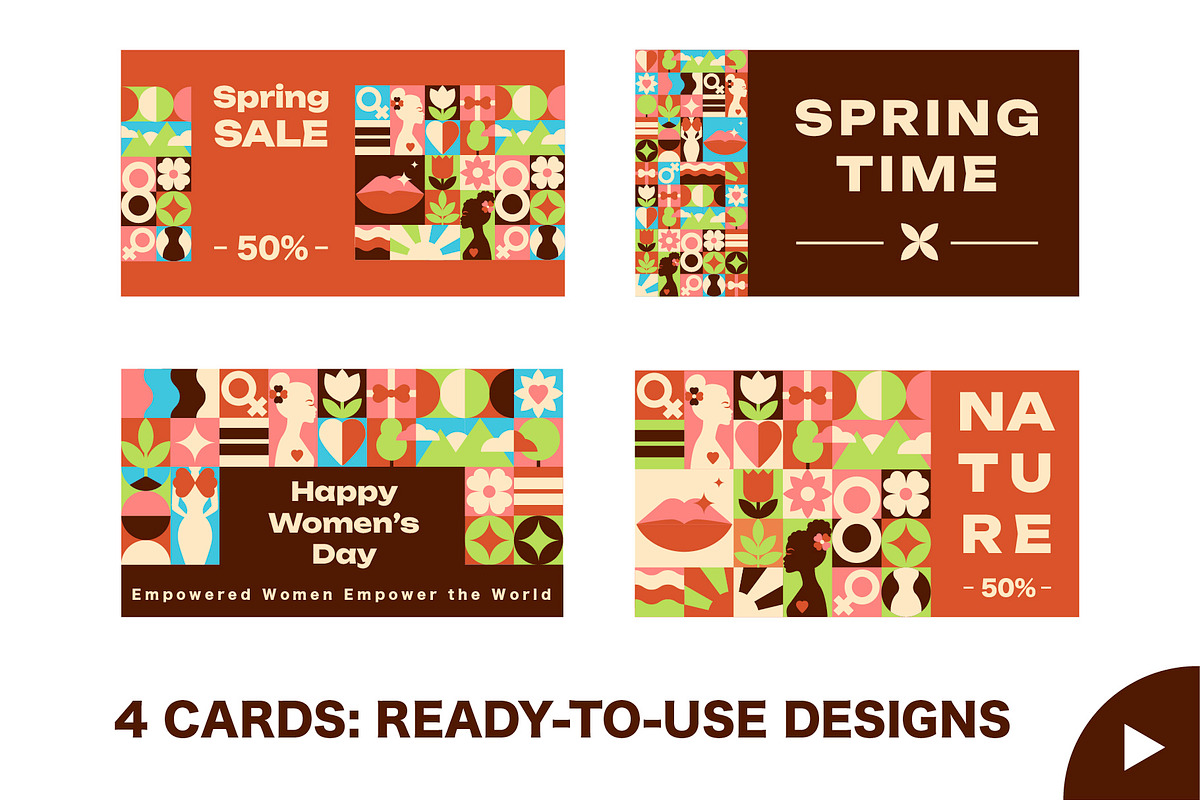 Mosaic Feminine Design Set, a Decorative Illustration by Lettering_Logo (Photo 4 of 8)
