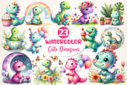 Cute Dinosaur Clipart, an Illustration by Dream Creation (Thumbnail 1 of 5)