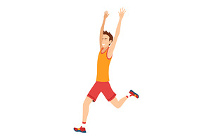 Marathon race. Man running to finish, a Sport Illustration by the8monkey
