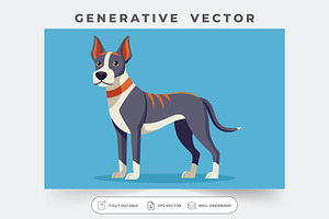 A cheerful dog stands confidently, s, a Graphic by Iftikhar Alam