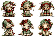 Whimsical Christmas Animals Clipart, an Illustration by DreamArtGraphic (Thumbnail 4 of 4)