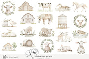 85 pastel farm animals clip art, an Animal Illustration by Poppy Lane Studio (Thumbnail 2 of 11)