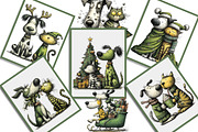 Whimsical Christmas Dog & Cat Bundle, an Illustration by Creative Art (Thumbnail 9 of 11)