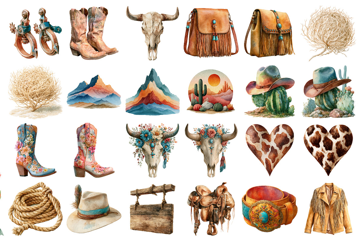 Western Clipart Bundle, a Seasonal Illustration by Daily.Designs (Photo 2 of 4)