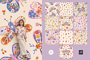 Floral Butterfly Clipart & Patterns, an Animal Illustration by avdnadi (Thumbnail 5 of 9)