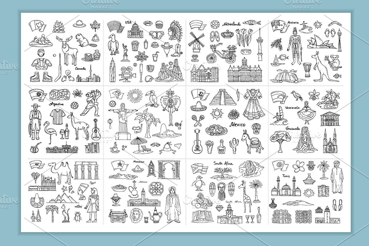 Vector set with 24 countries, an Object Graphic by Olga Chuklay (Photo 3 of 5)