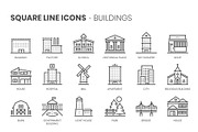 Square line icons, an Outline Icon by Howcolour (Thumbnail 29 of 85)