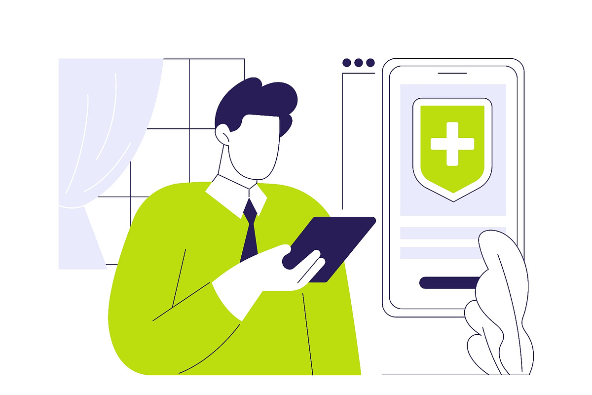 Buying insurance online abstract, a Finance Illustration by Visual Generation (Photo 3 of 3)