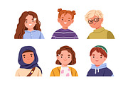 Happy kids. Boys & girls avatars set, a Person Illustration by Good Studio (Thumbnail 3 of 4)