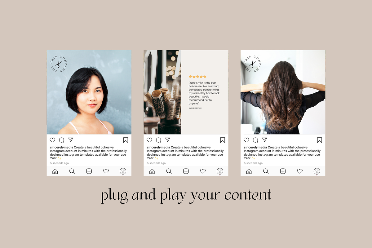 Luxury Hair Salon Instagram Grid, a Social Media Template by Sincerely Media (Photo 5 of 11)