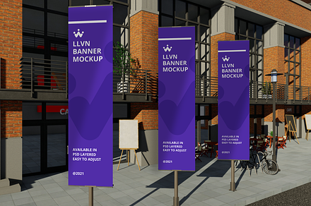 Street Banner Mockup, an Advertising Mockup by lelevien