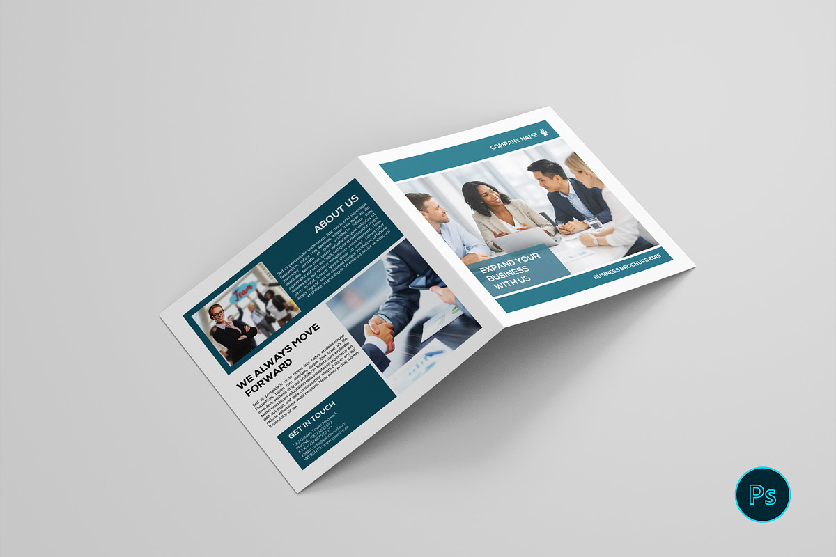 Square Bifold Business Brochure, a Brochure Template by retrographix (Photo 1 of 5)