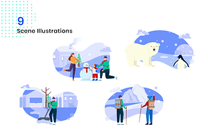 Salju - Winter Illustration Kit