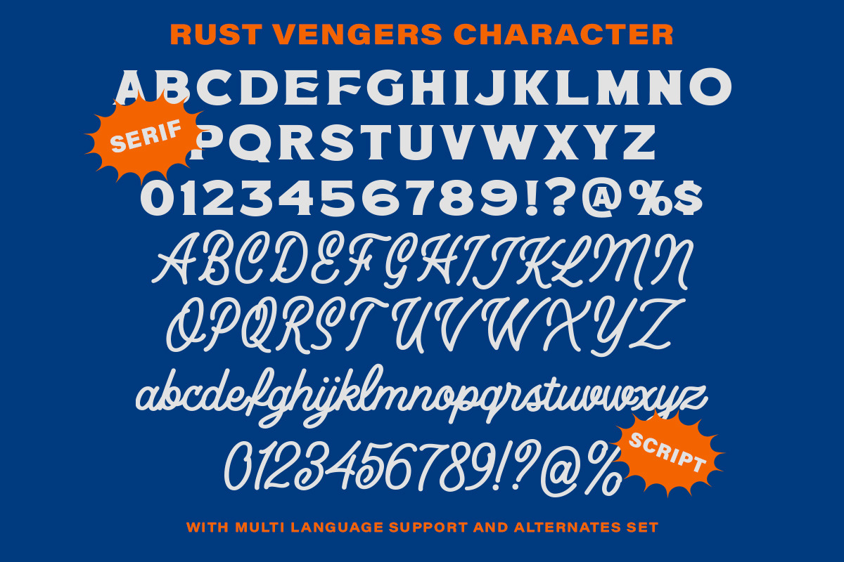 Rust Vengers  Font Duo, a Script Font by Letterhend Studio (Photo 9 of 9)