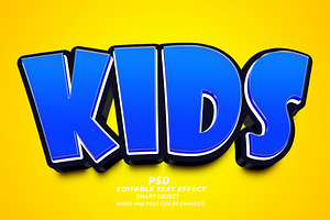 Kids PSD 3d Editable Text Effect