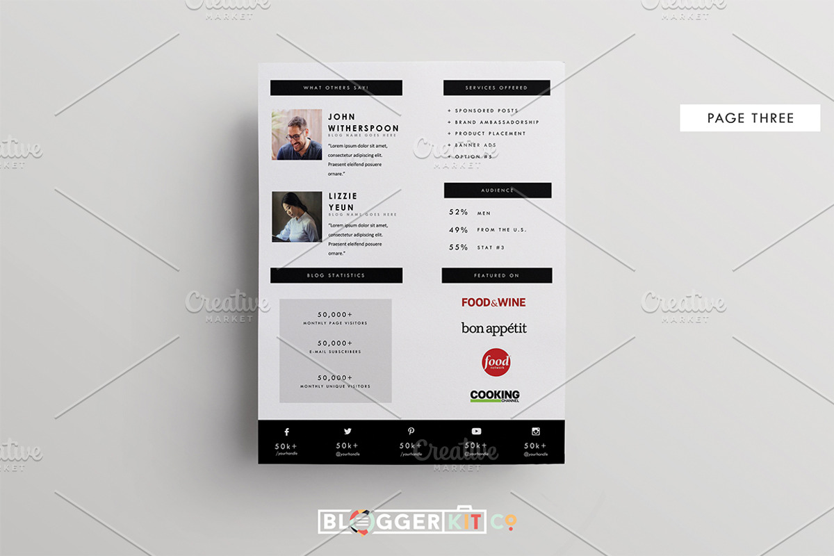 3 Page Media Kit Template, a Stationery Template by Blogger Kit Co. (Photo 5 of 7)