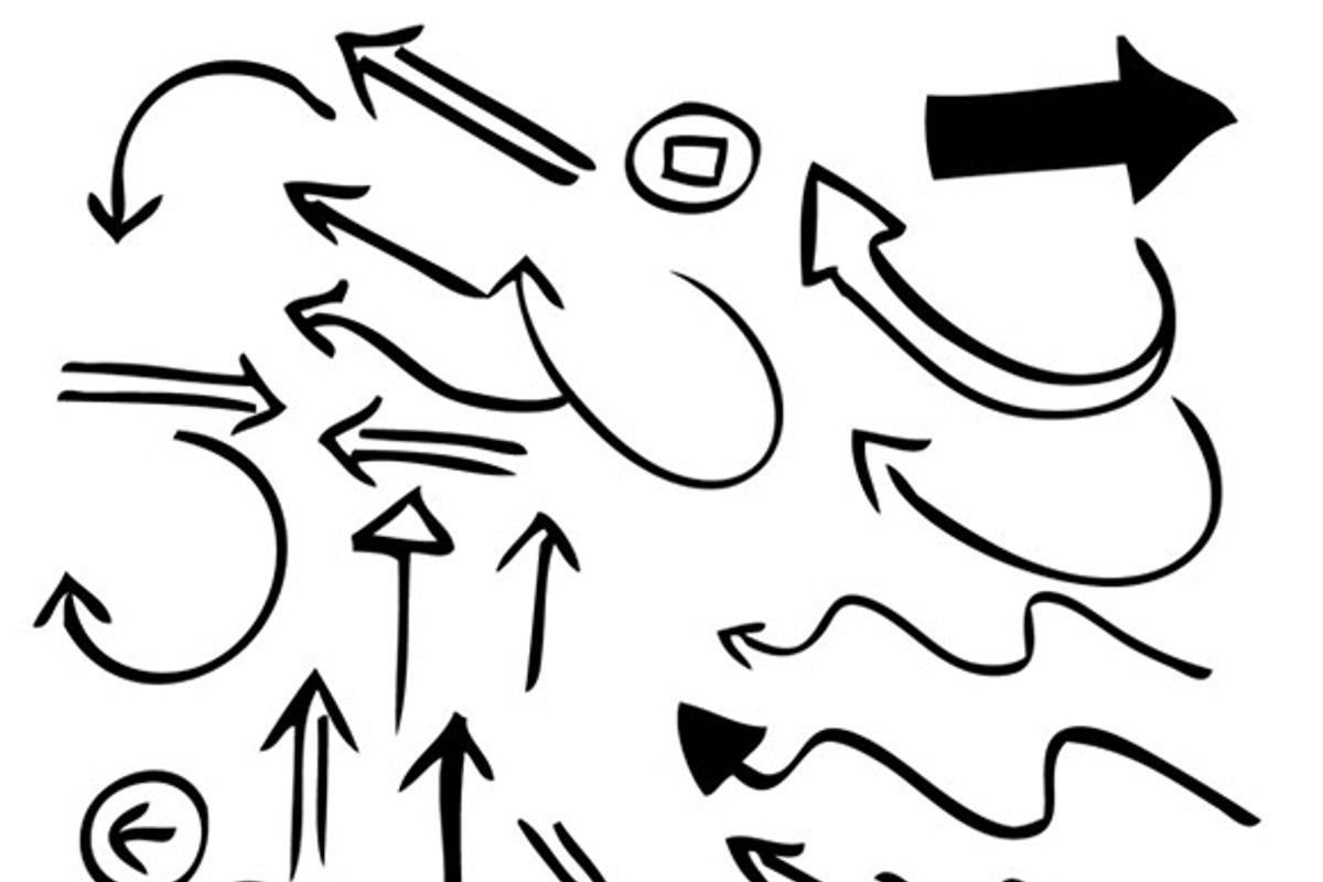 90 Hand Drawn Arrow & Symbol Brushes, a Brush Add-On by Graphicsfuel (Photo 2 of 3)
