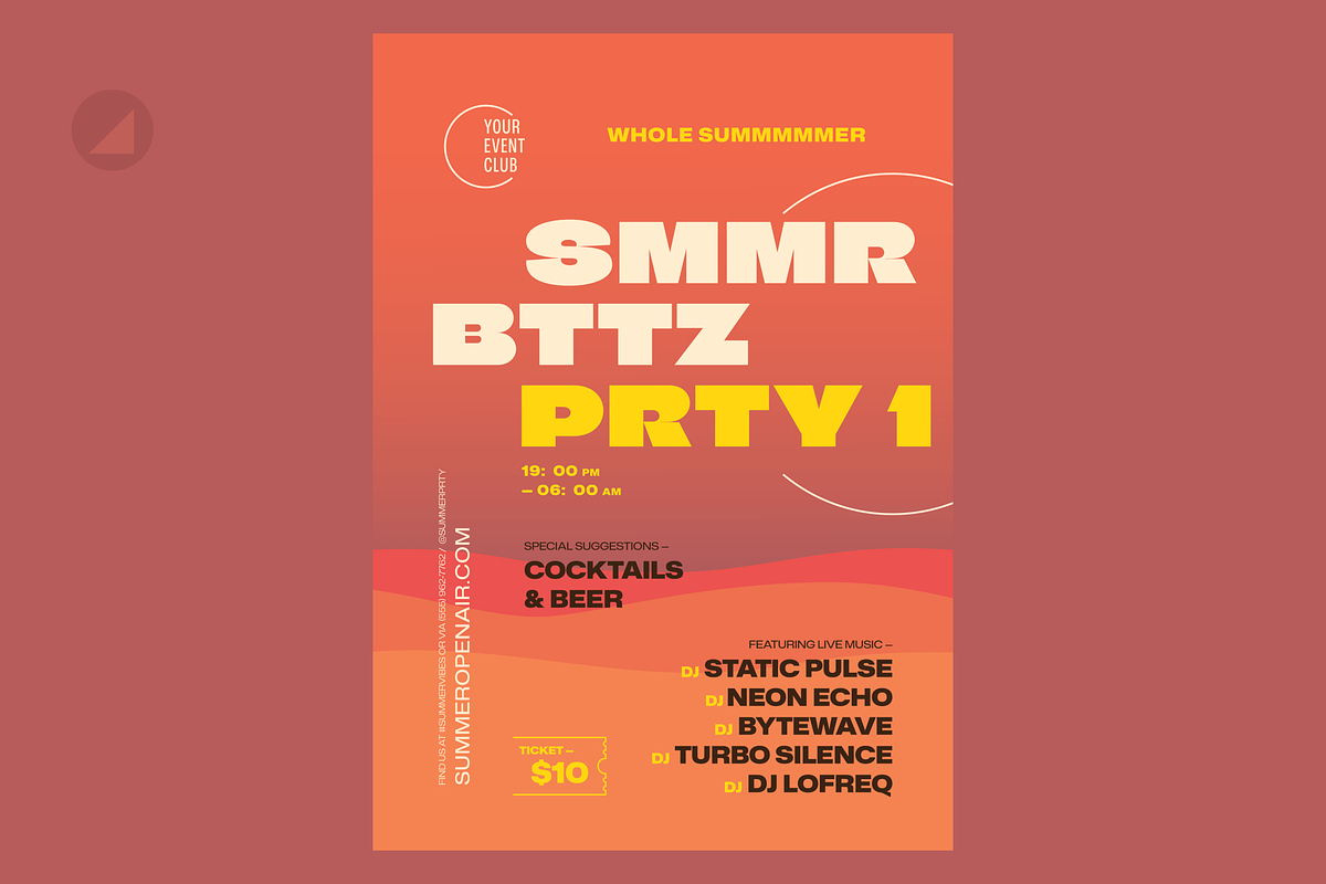 Summer Desert Party Event Poster, a Flyer Template by Danil Polshin
