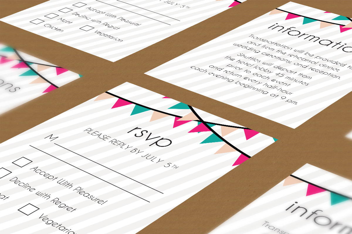 Party Flags Wedding Suite, an Invitation Template by Elegrad Design Agency (Photo 3 of 11)