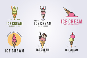 set of ice cream logo vector, a Branding & Logo Template by Lodzrov