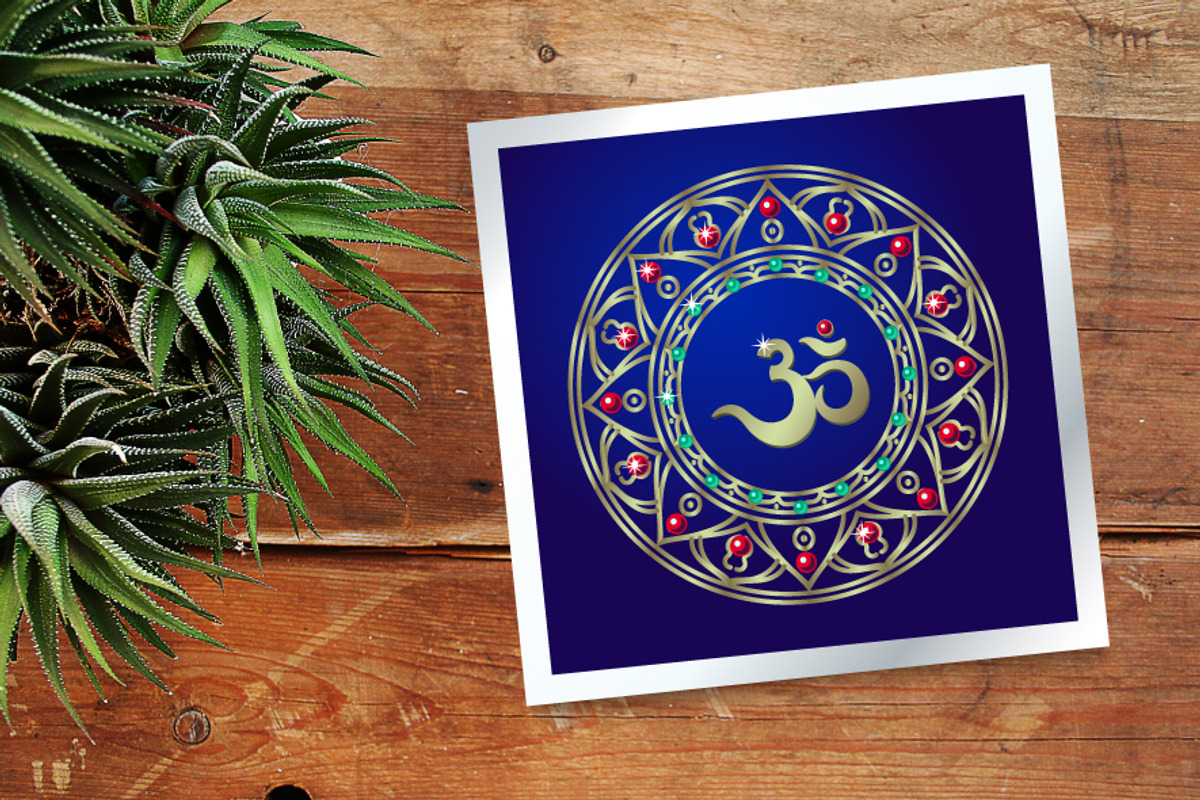 The sacred symbol Om, Mandala. Set., an Object Graphic by KundolaArt (Photo 3 of 5)