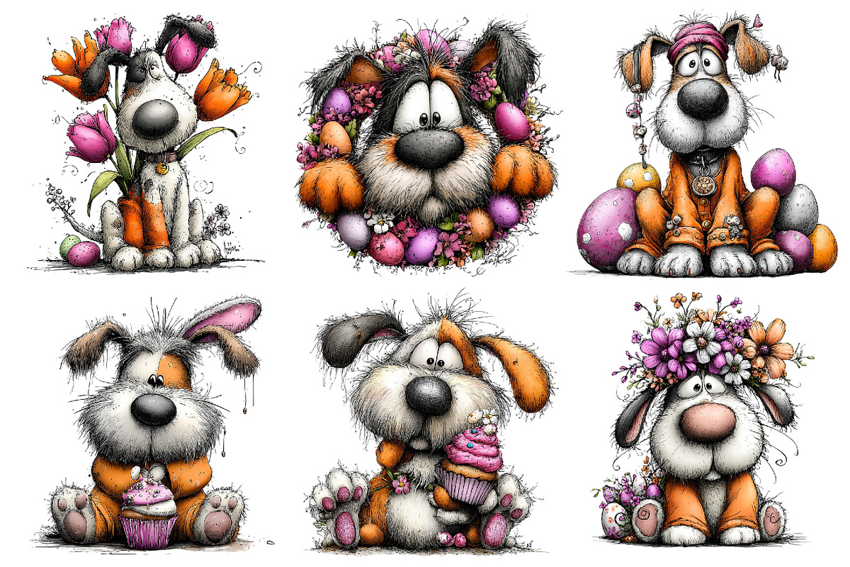 Whimsical Easter Dog Clipart, an Illustration by Pixels.Craft (Photo 5 of 5)