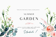 SALE! Summer garden - floral graphic, an Illustration by Youksy (Thumbnail 1 of 24)