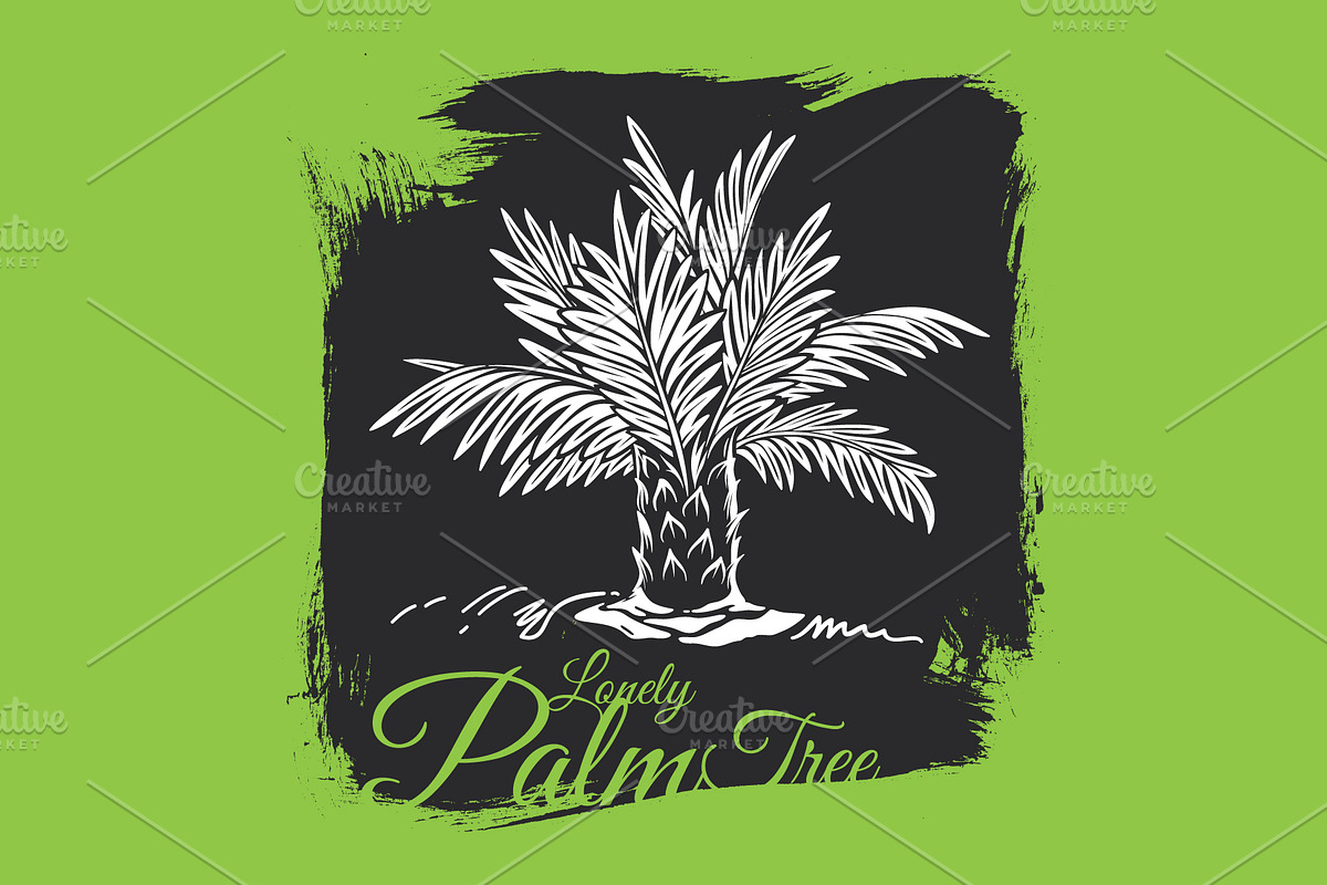 Palm Trees Drawings in Grunge Stylle, a Texture Illustration by Adiemus (Photo 4 of 7)