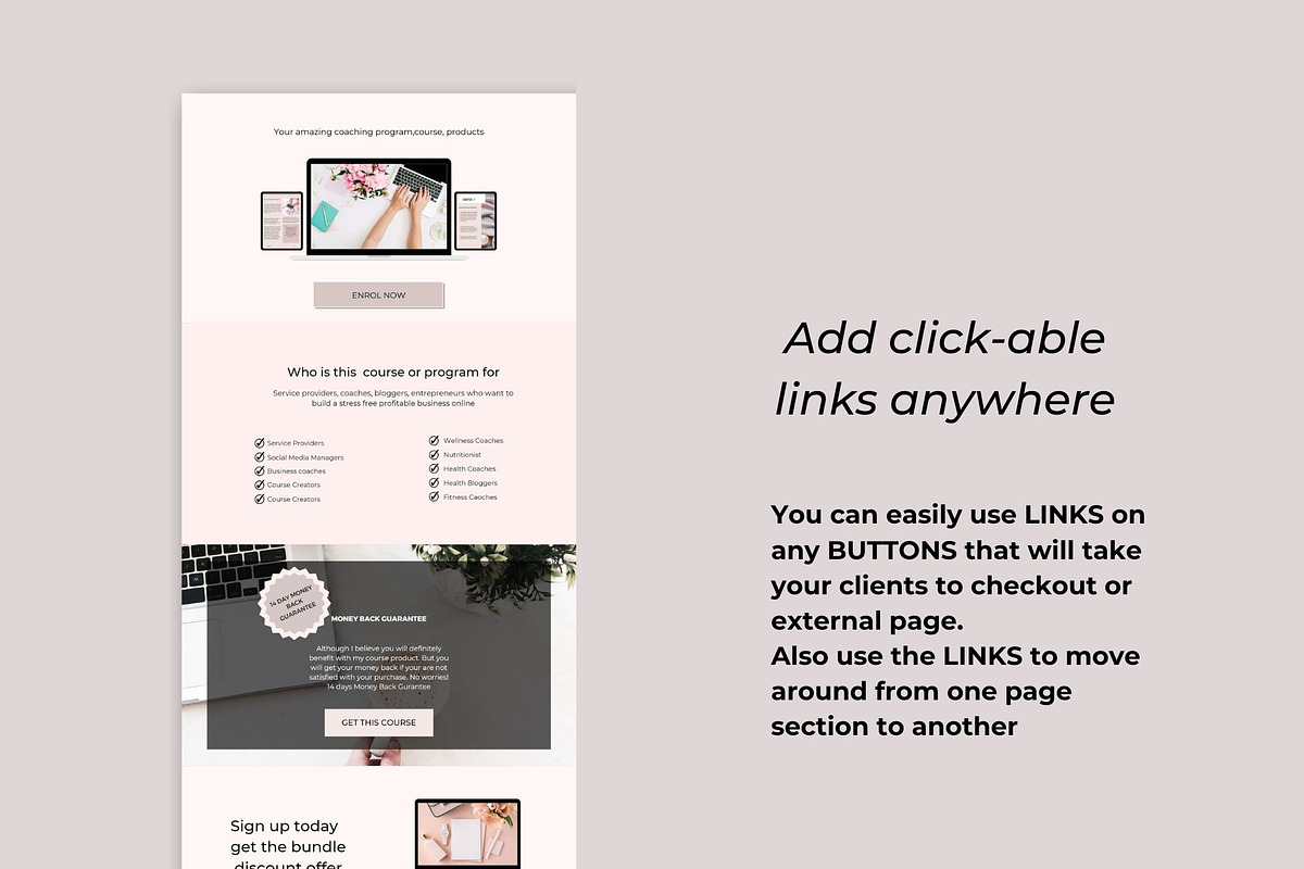 Canva Website Sales Page Template, a Landing Page Template by Deepa Template Studio (Photo 4 of 8)