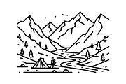 50 Mountain Landscape Silhouette Bun, an Illustration by Designer_Momina (Thumbnail 28 of 51)