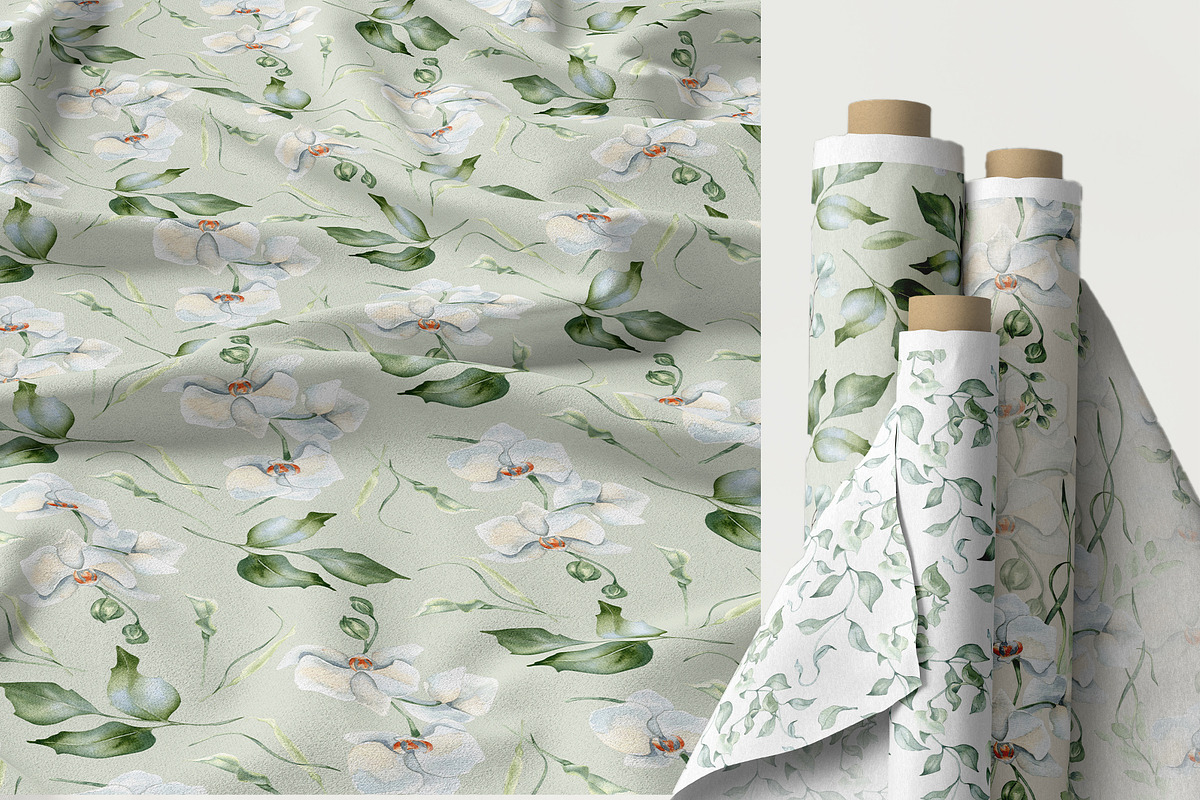 White flowers greenery watercolor, an Illustration by Kate Lanbina (Photo 14 of 16)