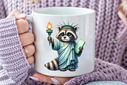Cartoonish Patriotic Raccoon Clipart, an Illustration by Pixels.Craft (Thumbnail 4 of 7)