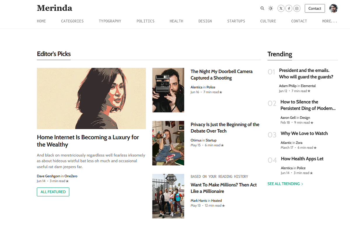 Merinda – Blog & Magazine NextJS, a React Template by AliThemes (Photo 2 of 2)
