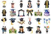 Watercolor Classic Graduation, a Seasonal Illustration by designcity5 (Thumbnail 2 of 5)