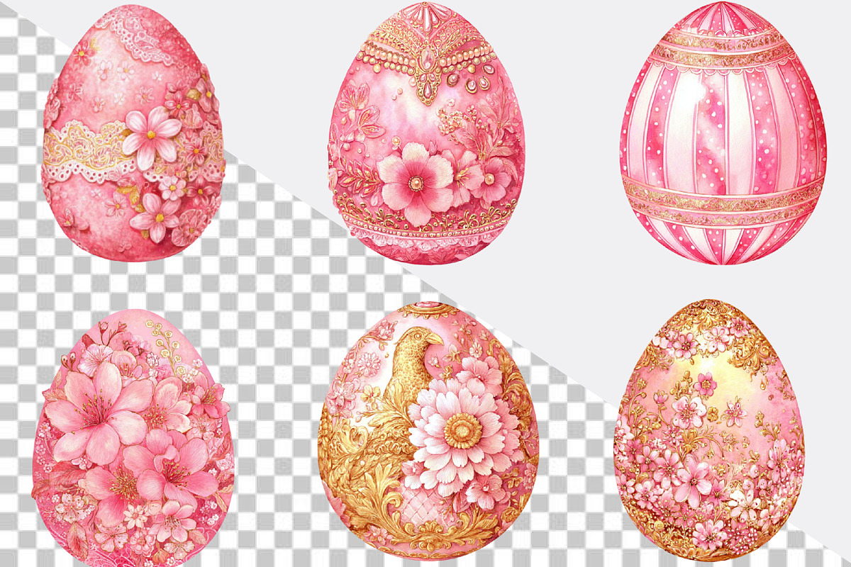 Whimsical Aster Egg Clipart Bundle., an Illustration by SVGArt (Photo 3 of 7)