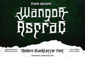 Wangor Asfrac - Modern Blackletter, a Blackletter Font by Dhabee