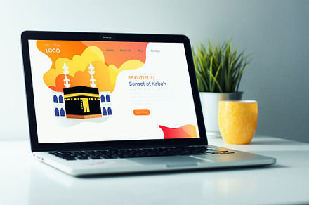 Landing Page Sunset Mosque, a Landing Page Template by bungamustia