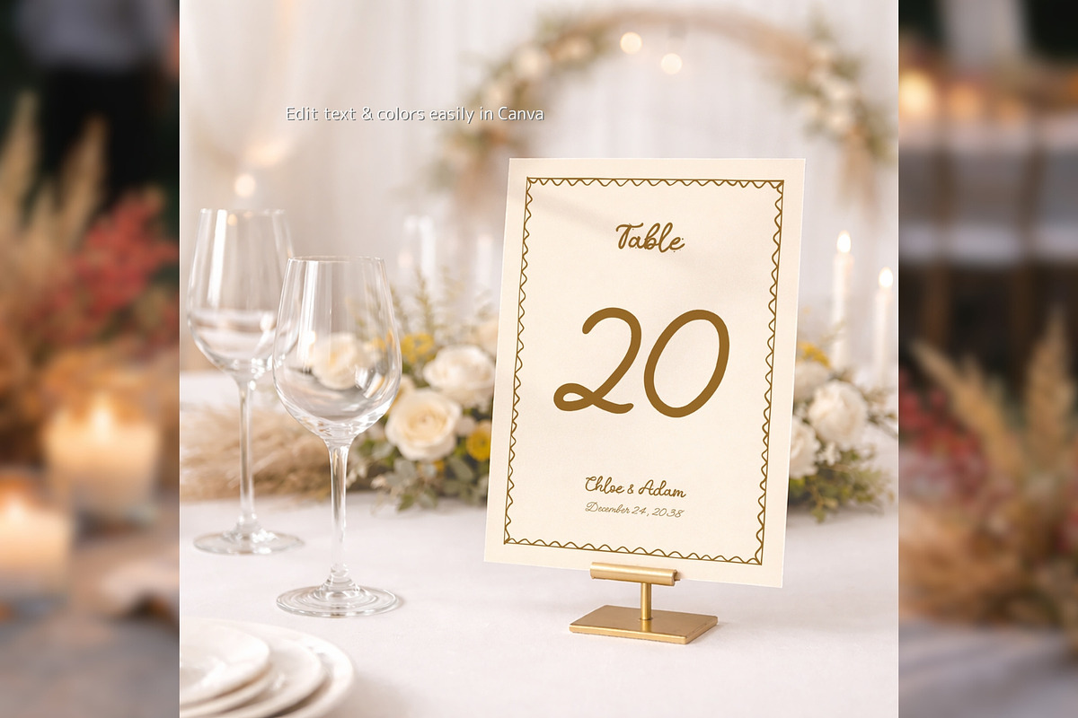 Wedding Table Numbers Canva bd003, a Card Template by TyphoonStudio (Photo 6 of 8)