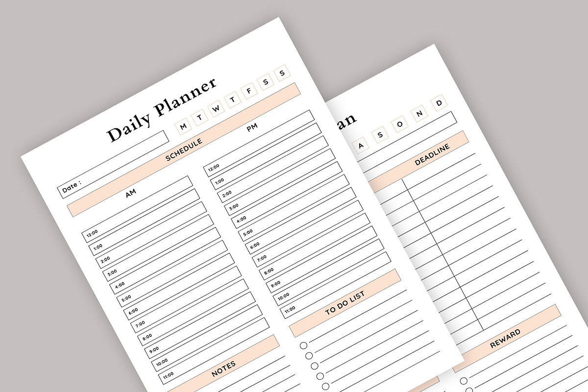 Canva Planner Bundle/Landscape, a Stationery Template by Design Zone