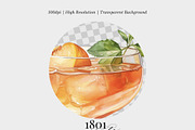 Peach Bellini Cocktail Illustration, an Illustration by 1801Prints (Thumbnail 4 of 4)