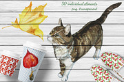City in fall watercolor set, an Illustration by DollyPotterson (Thumbnail 2 of 8)