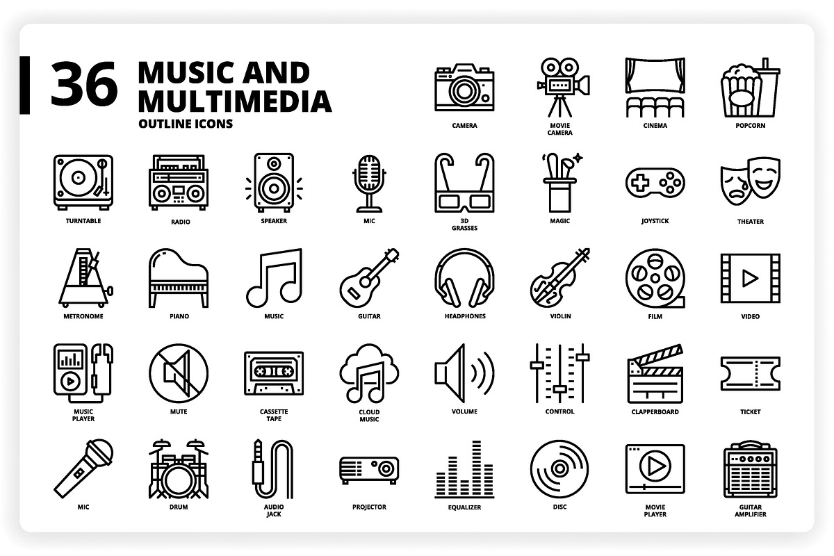 3,600 Icons x3 Styles, an Outline Icon by monkik (Photo 215 of 299)