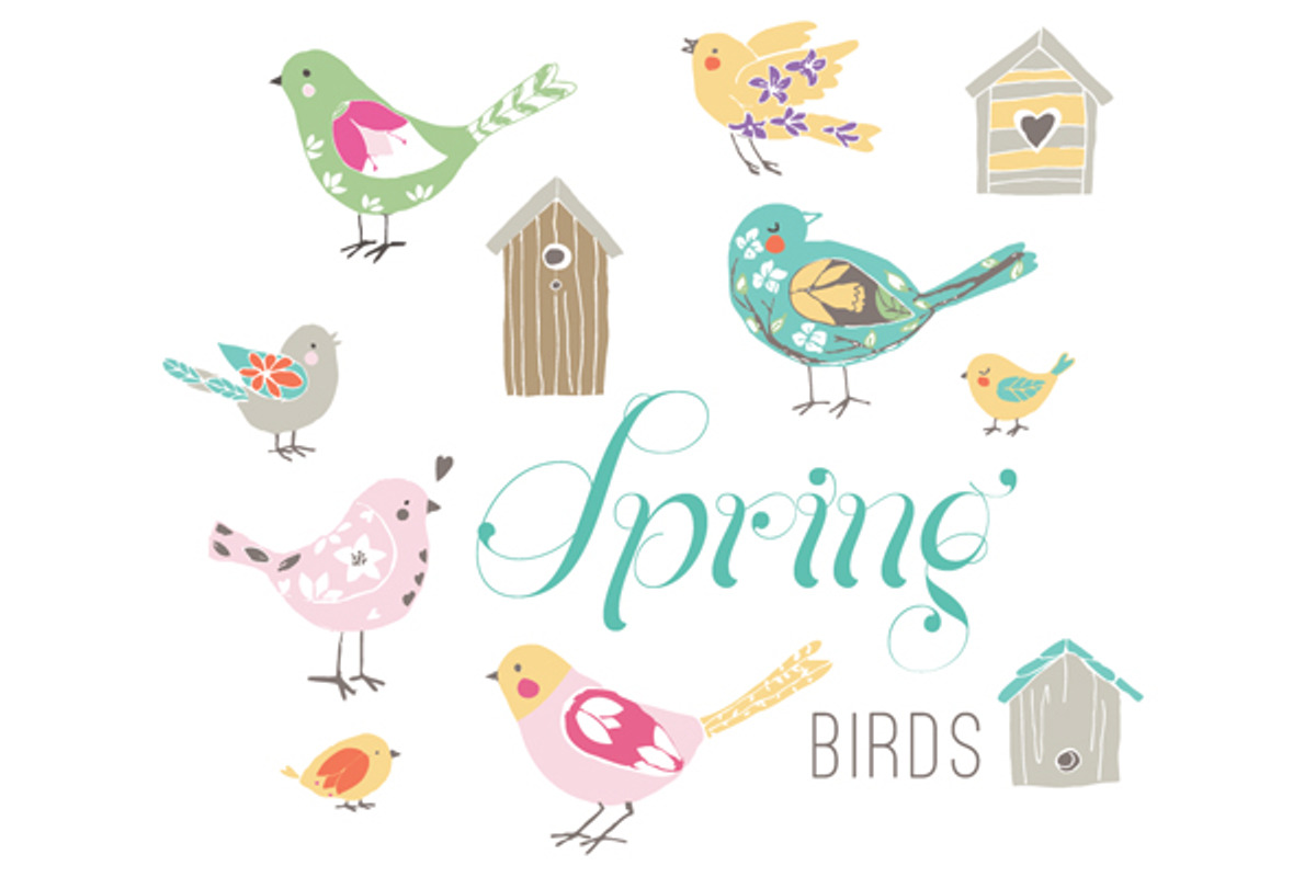 Spring Birds EPS, an Illustration by sabinar
