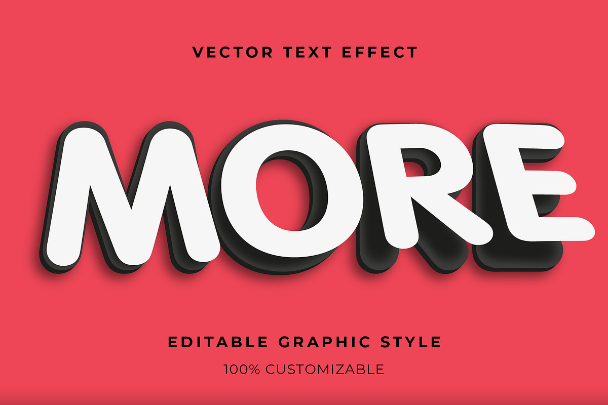 3D Rounded Bold Text Effect