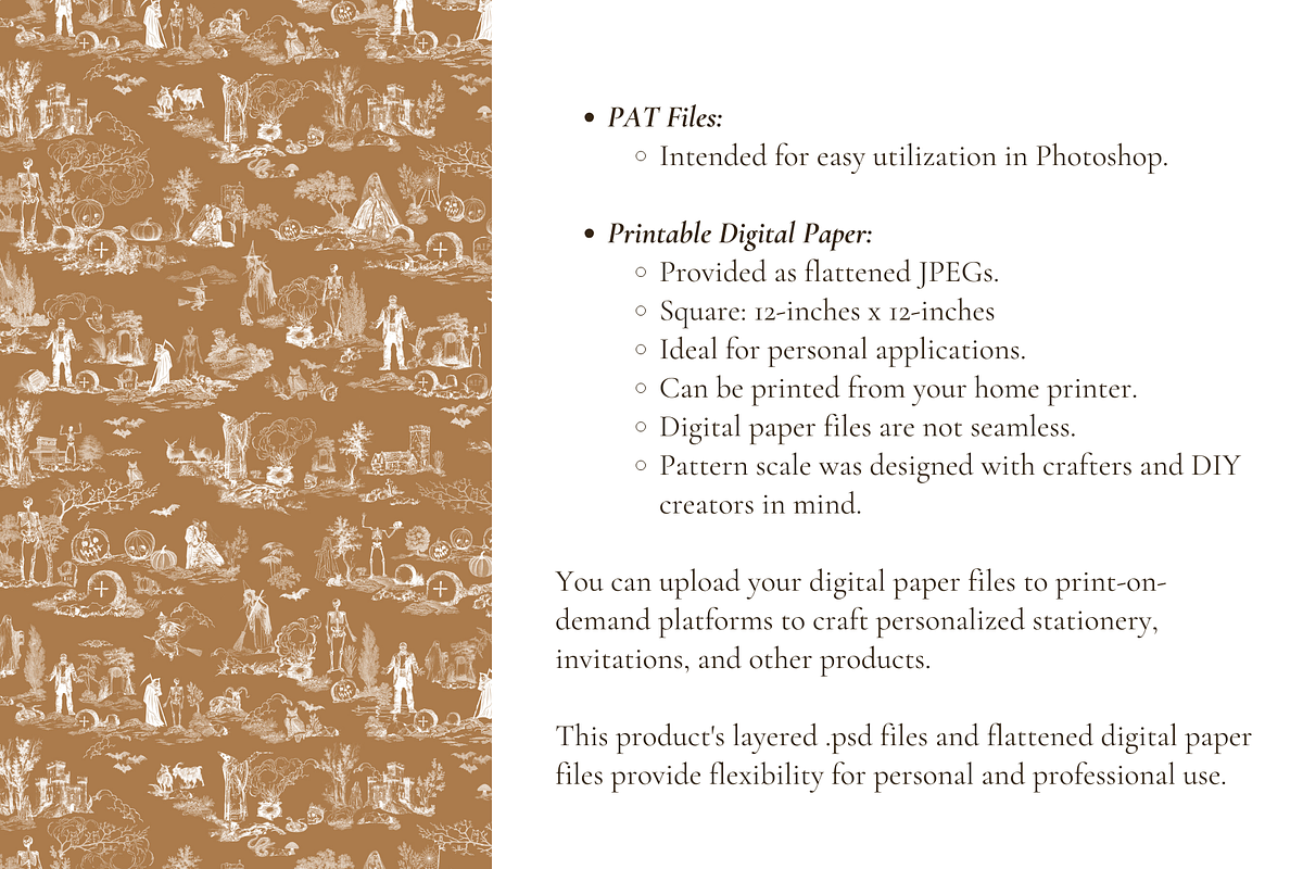 Halloween Toile de Jouy Pattern, a Background Graphic by Hughes Studio (Photo 7 of 7)