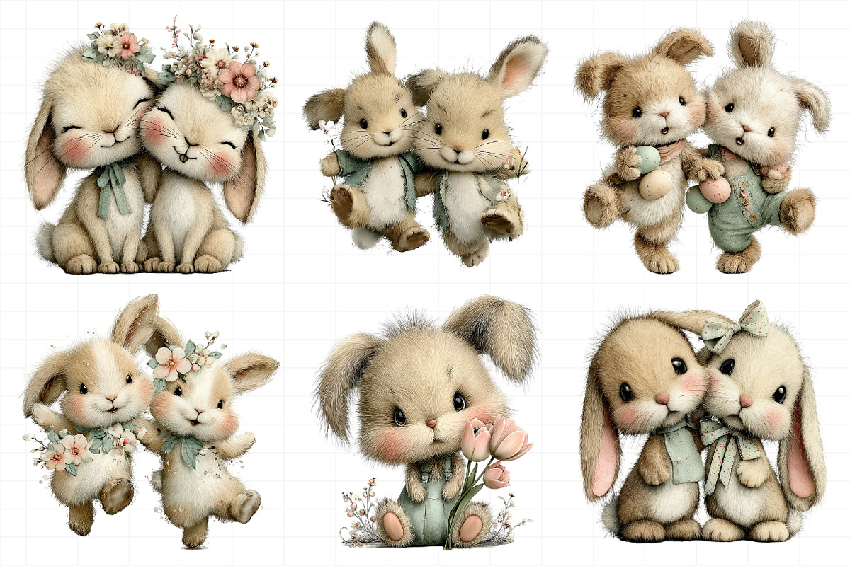 Watercolor Pink Bunnies Easter Clipa, an Illustration by Daily.Designs (Photo 7 of 8)