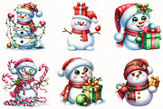 Christmas Snowman Clipart, an Illustration by OK Design (Thumbnail 3 of 5)