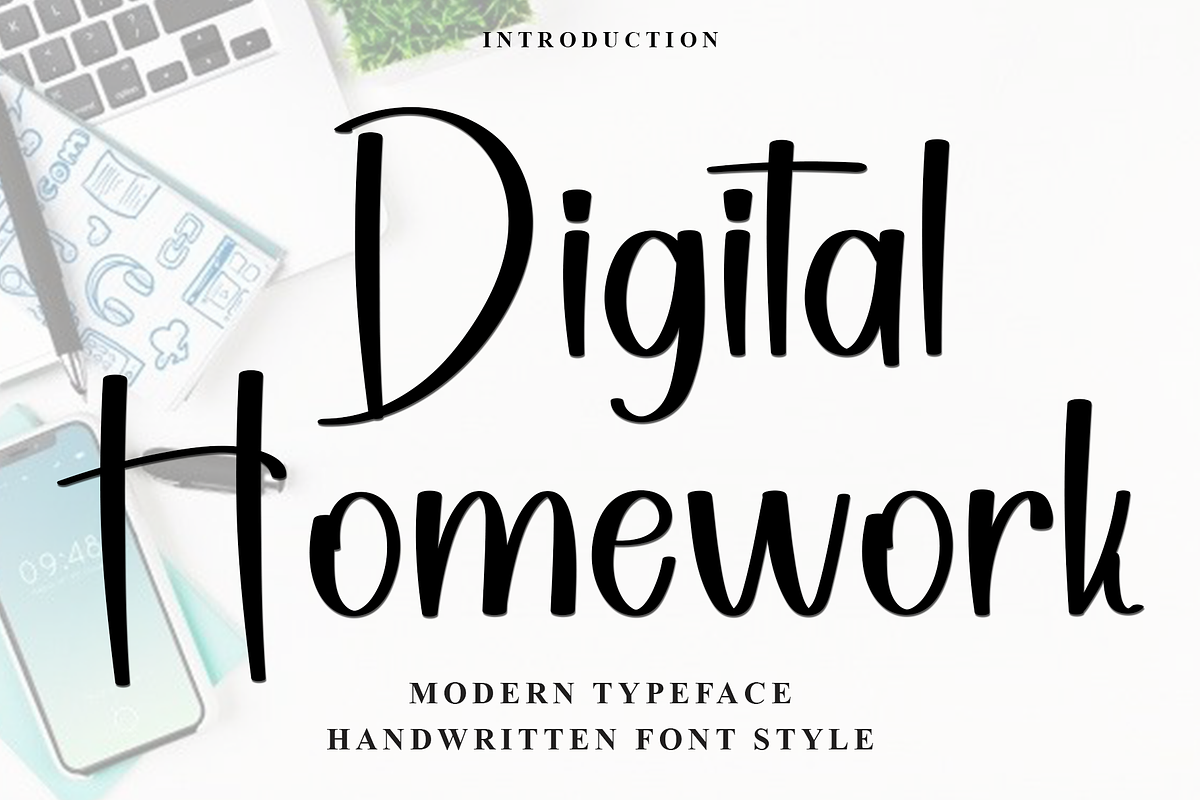 Digital Homework, a Handwritten Font by InermediaSTUDIO (Photo 1 of 7)