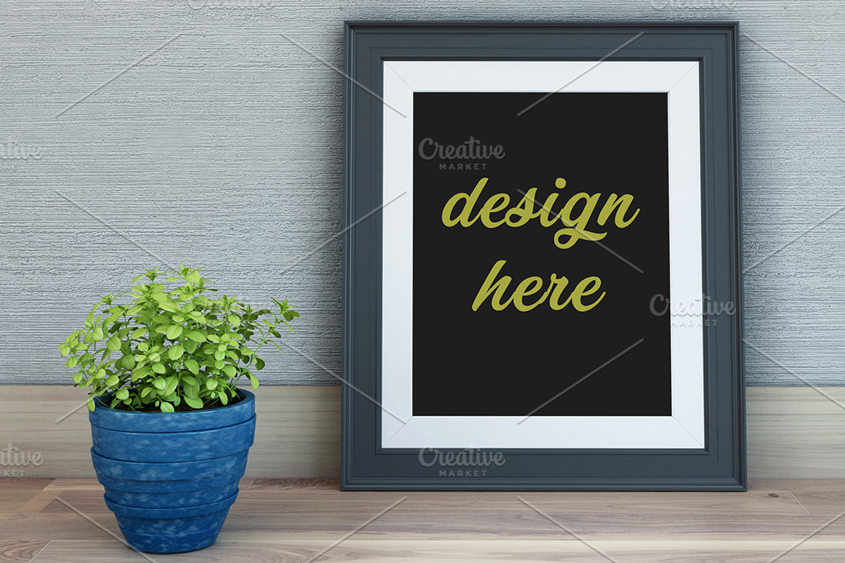 Concrete Wall Frame Mockup, a Print Template by desgiant (Photo 3 of 4)