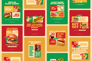 Plant Based Food Instagram Templates, a Social Media Template by Supanium Studio